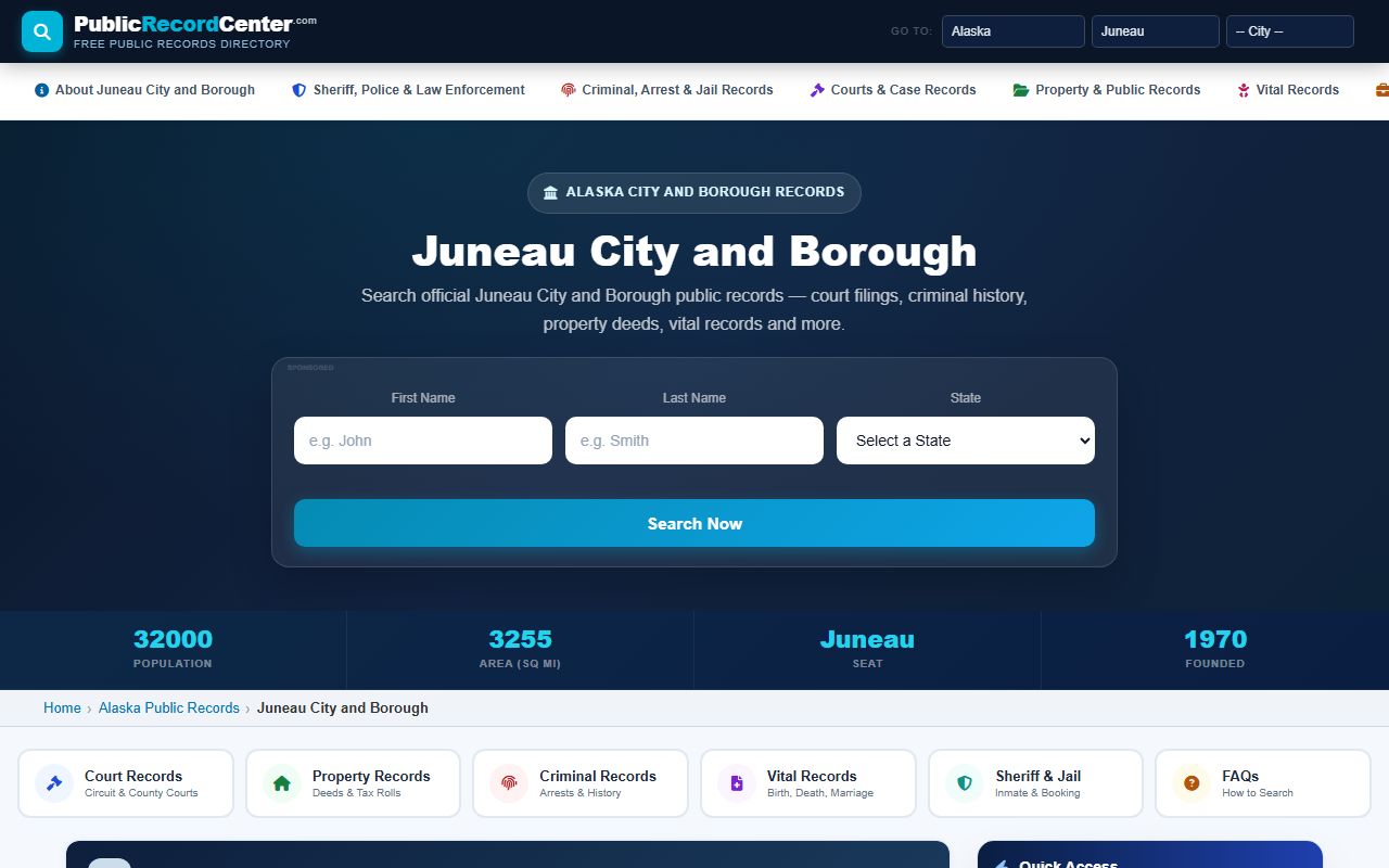 Juneau Alaska background check public records