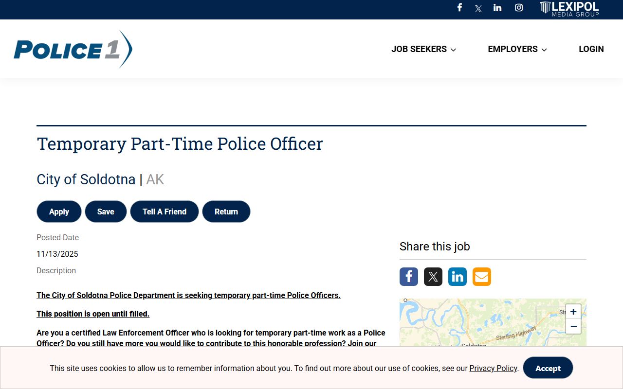 Soldotna PD hiring background check info
