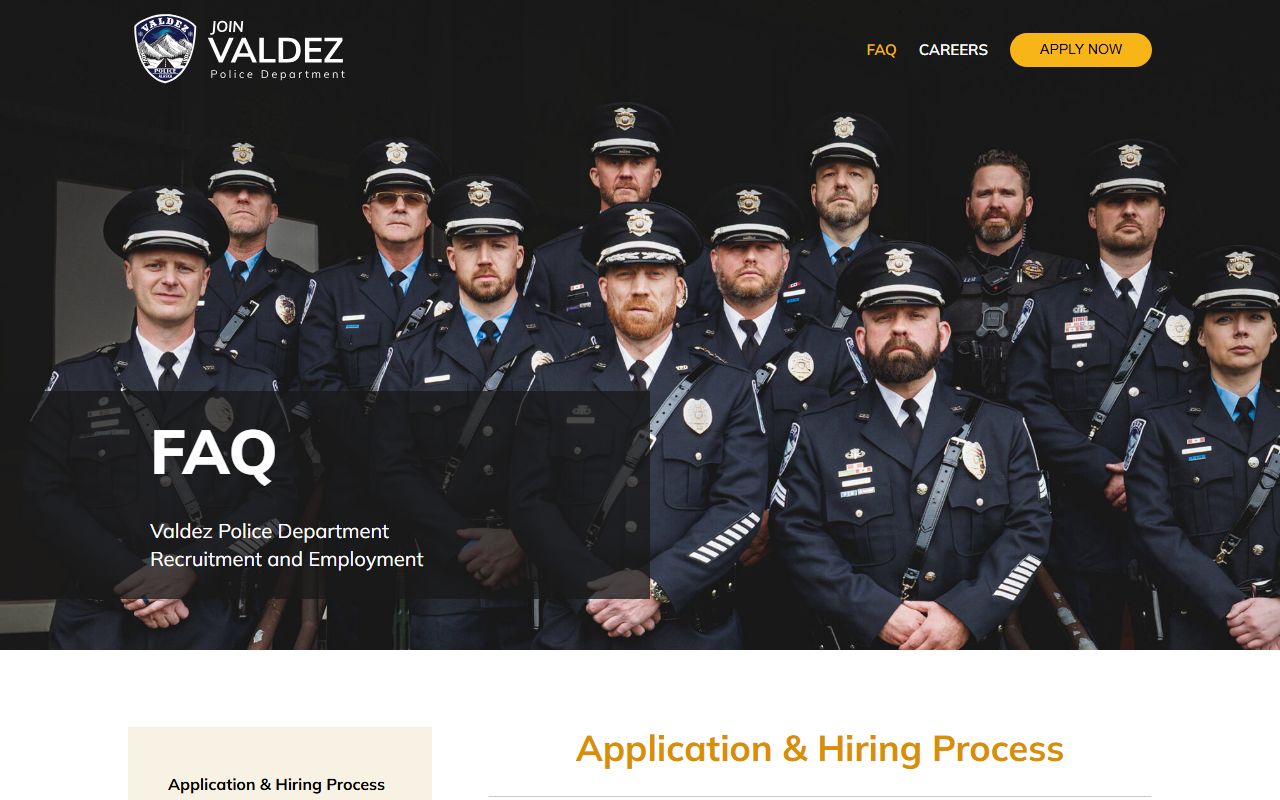 Valdez Alaska background check police department FAQ