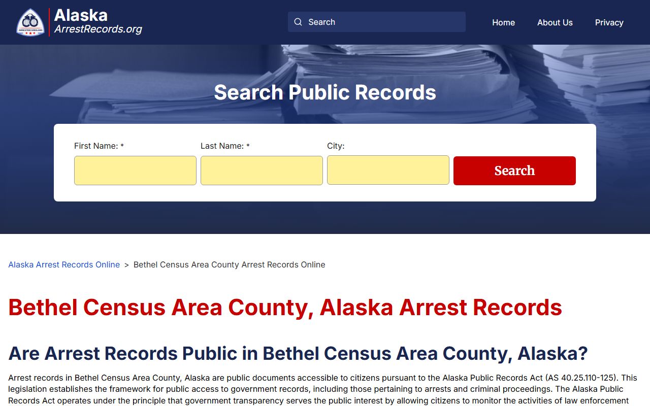 Bethel Census Area background check arrest records