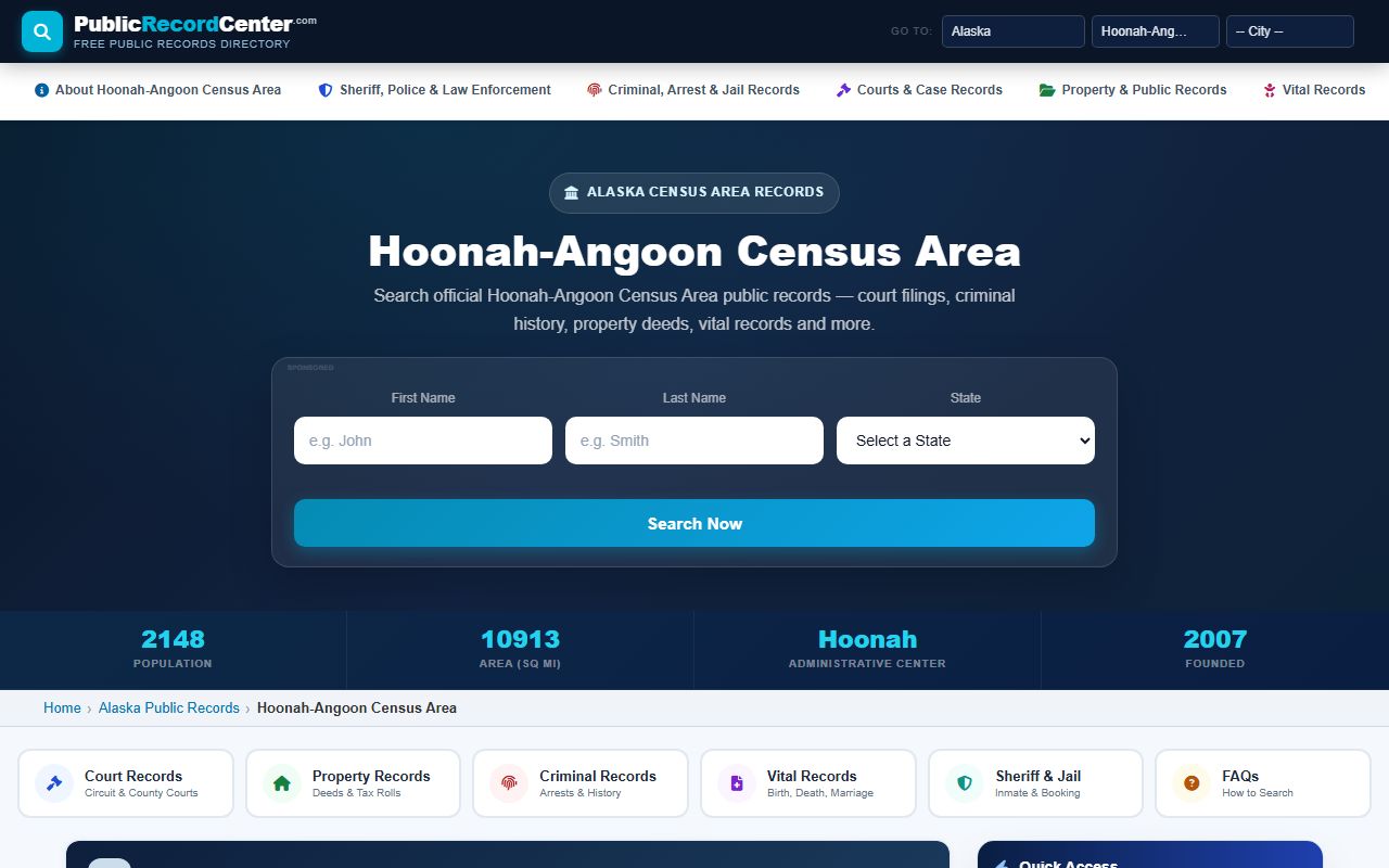 Hoonah-Angoon Census Area Alaska background check records