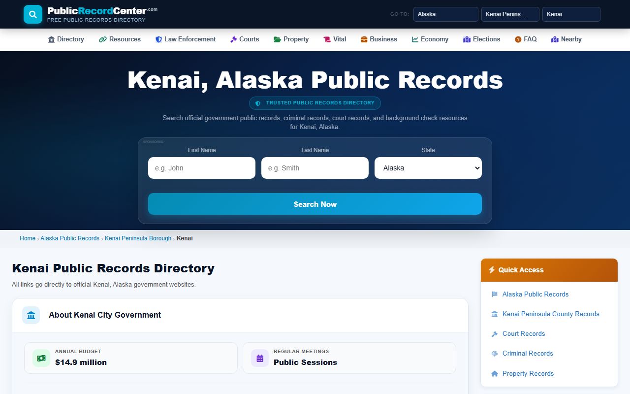 Kenai Public Records Kenai Peninsula Borough background check