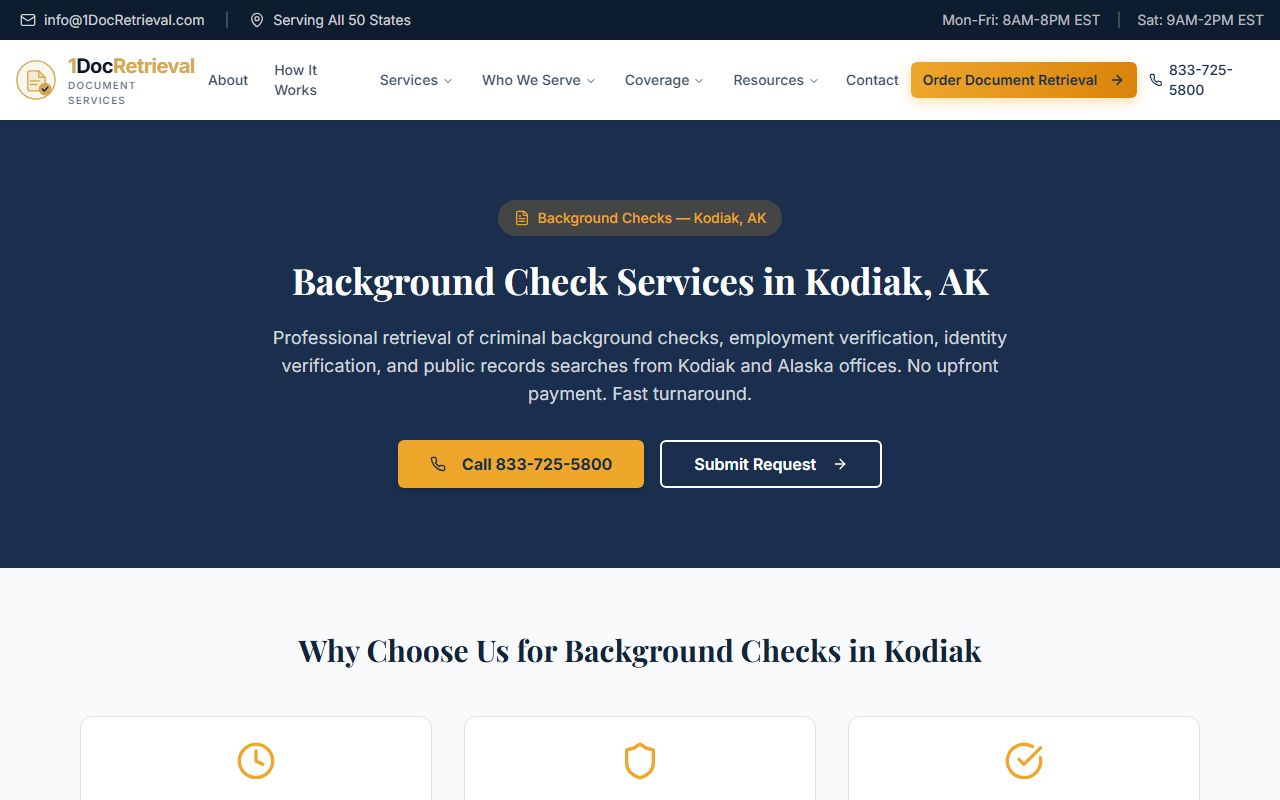 Kodiak Island Borough background check services