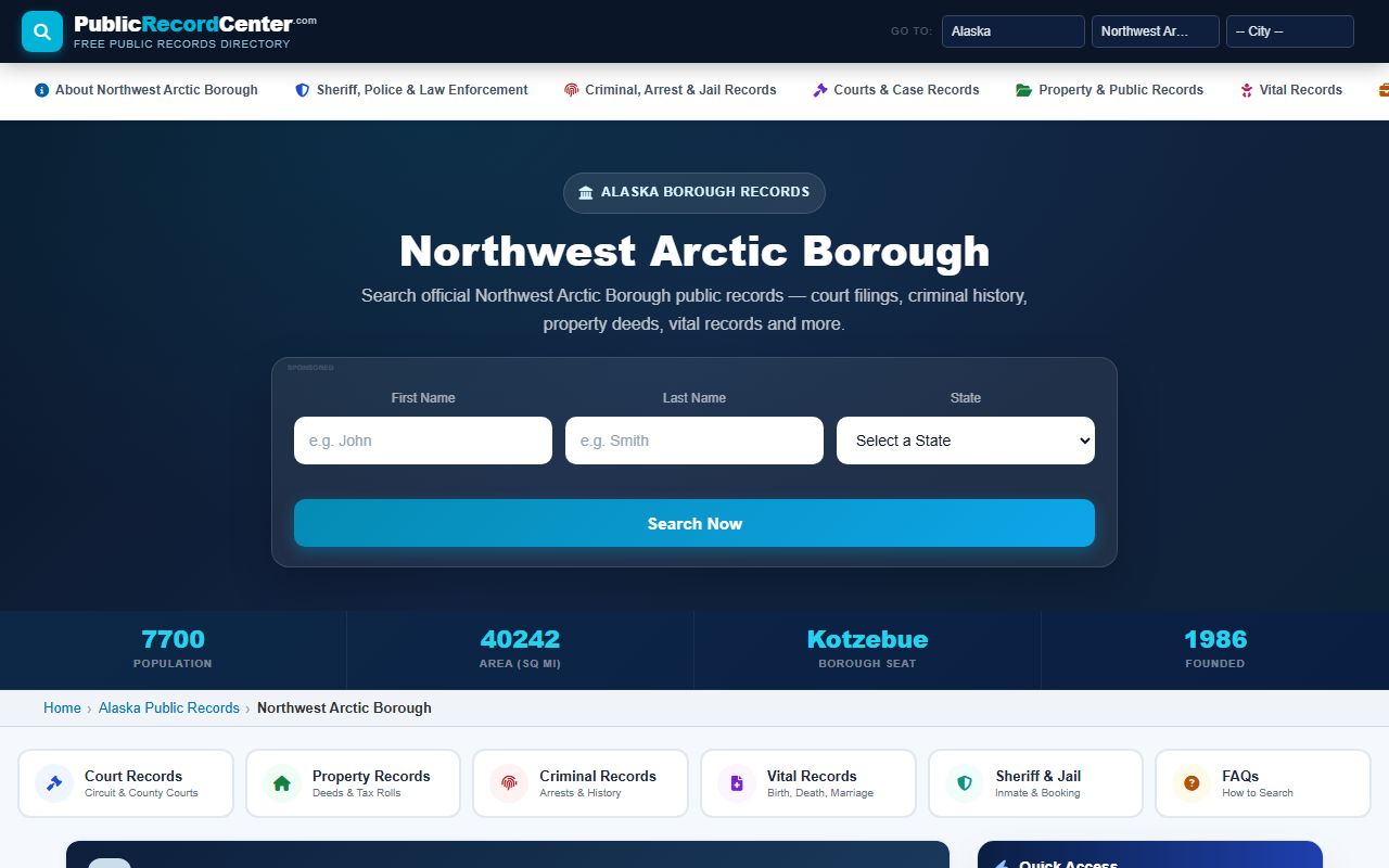 Northwest Arctic Borough background check records guide