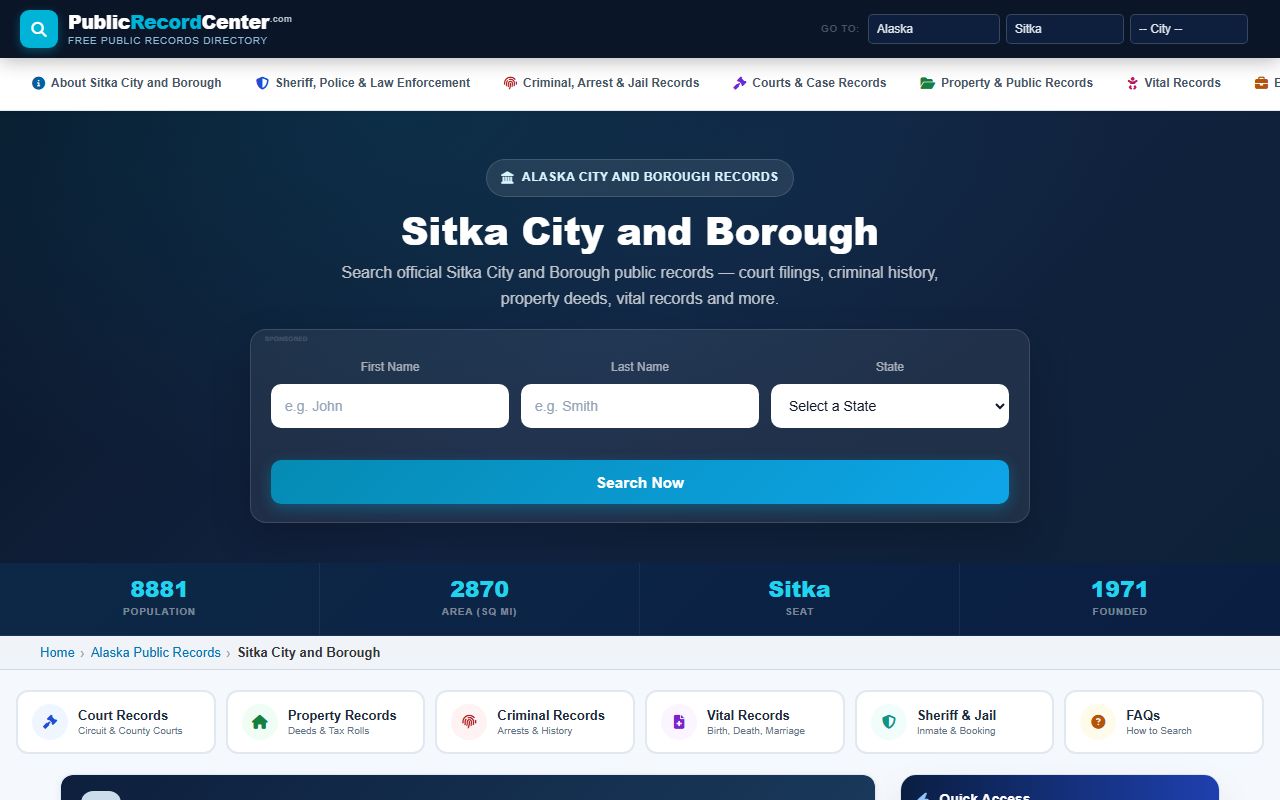 Sitka City and Borough public records for background check